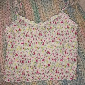 Floral Crop Tank Top